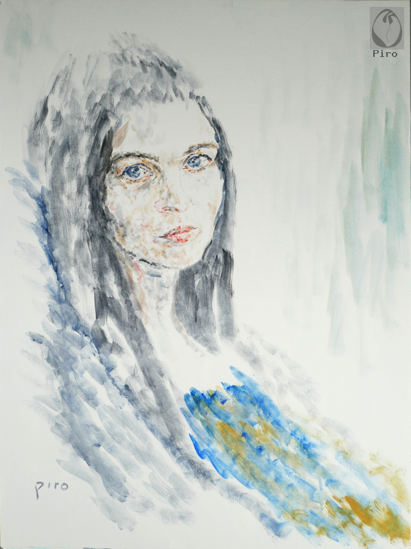 oil on paper - olio su carta di Piro